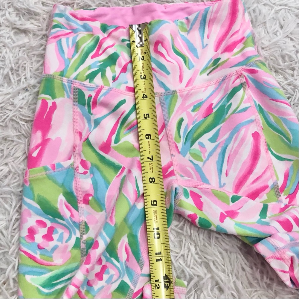 Lilly Pulitzer Luxletic Croc my world Weekender Crop Leggings Pink Green XXS - Picture 8 of 9